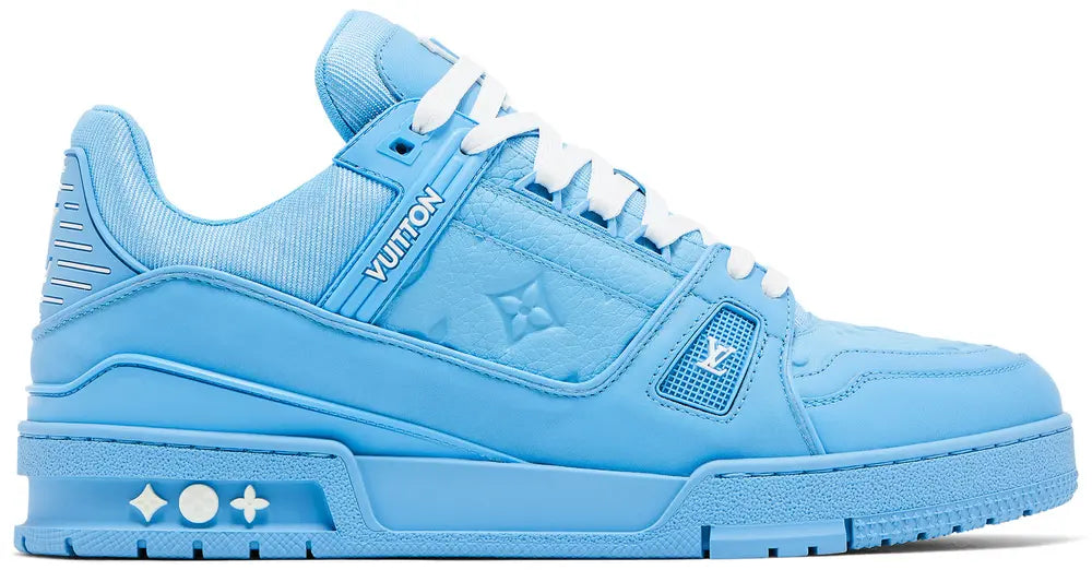 louis vuitton trainer embossed monogram blue