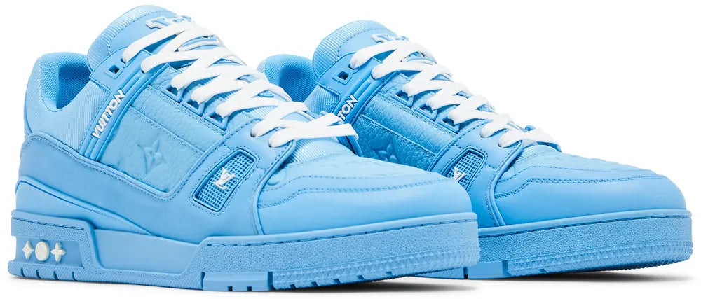 louis vuitton trainer embossed monogram blue