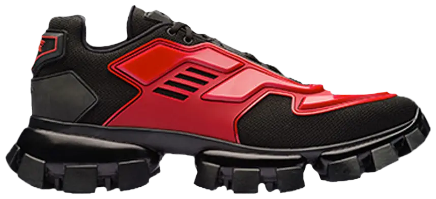 Prada Cloudbust Thunder Knit Sneaker Scarlet