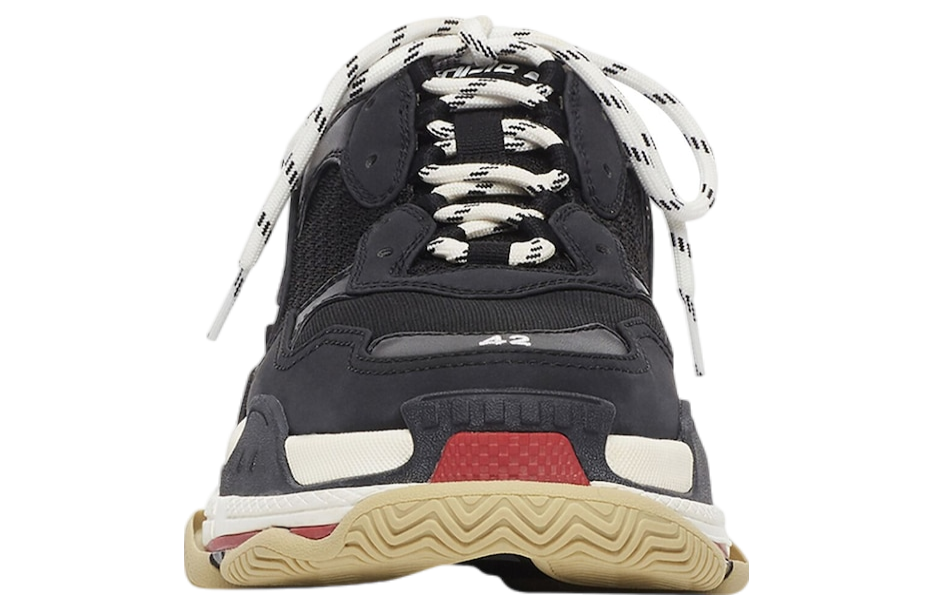 balenciaga triple s black white red