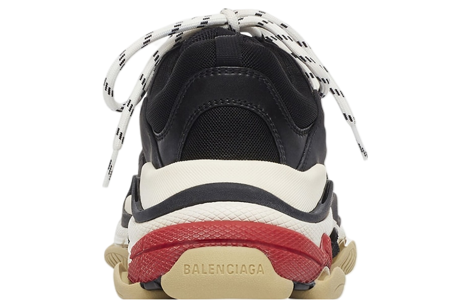 balenciaga triple s black white red
