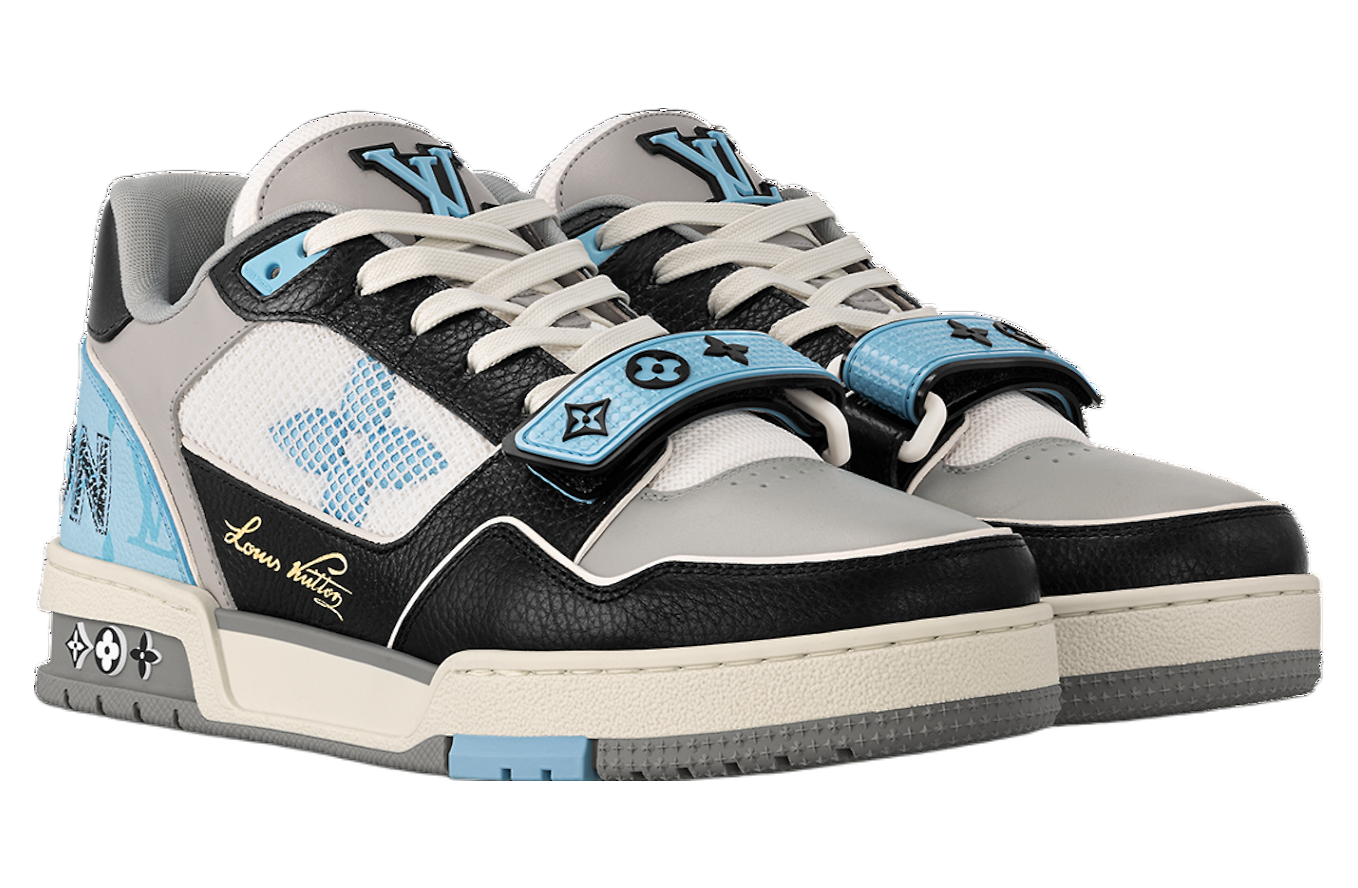 LOUIS VUITTON LV TRAINER SNEAKERS 'BLUE MONOGRAM BLACK GREY'