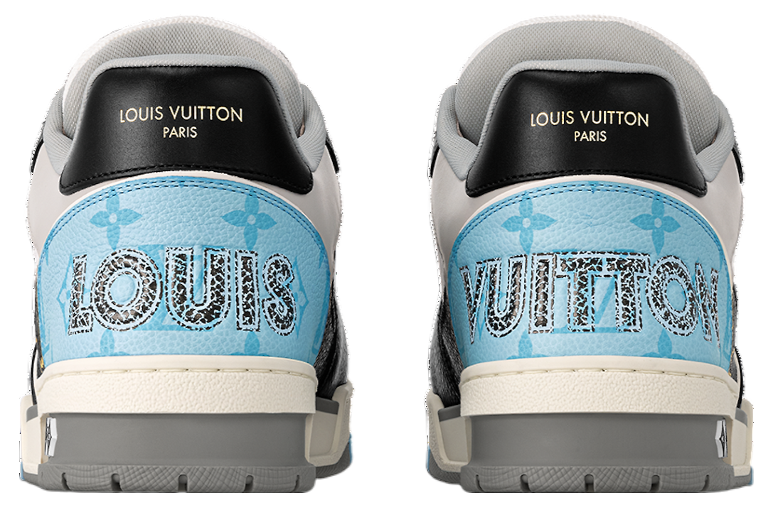 LOUIS VUITTON LV TRAINER SNEAKERS 'BLUE MONOGRAM BLACK GREY'