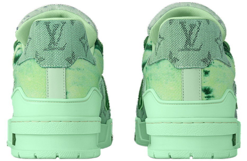 Louis Vuitton trainer green monogram denim